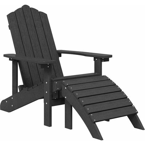 Maison Exclusive - Adirondack-Gartenstuhl mit Fußteil HDPE Anthra (1/5)