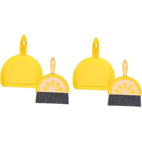 Pretyzoom – Lot de 2 ensembles balai-pelle de bureau, petit balai de nettoyage maison, balai enfant, brosse de nettoyage de bureau, pelle à poussière et petite brosse de nettoyage – Mini balai (1/4)