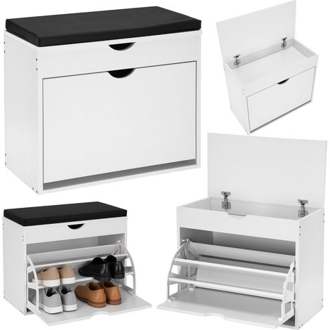 Schuhschrank mit Sitzbank für den Flur HEDOR WHITE