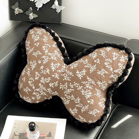 Coussin à motif papillon un coussin élégant pour canapé, idéal pour le salon, la chambre et la décoration du canapé. Dimensions : 45 x 45 cm. (1/5)