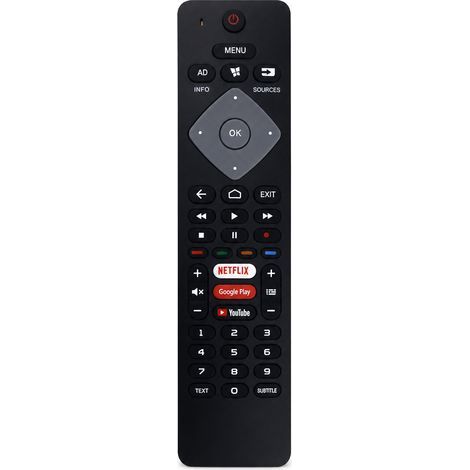 Télécommande TV compatible avec Philips BRC0884305 BRC0884301 BRC0884402/01 avec bouton Google Play (1/5)