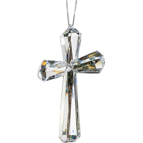 Ornement en forme de croix transparente, magnifique symbole religieux pour la maison ou le bureau