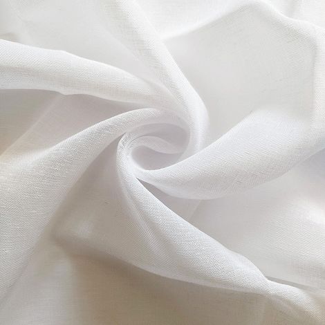 Voilage Lin pour Porte fenêtre 90x200 cm Linen Blanc (1/3)