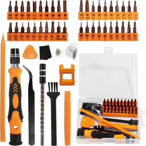 Kit de 52 Tournevis de Précision Magnétiques - Emboîts Torx, Y00, P5 Étoile, pour Réparation Montre, PC, Ordinateur Portable (1/2)