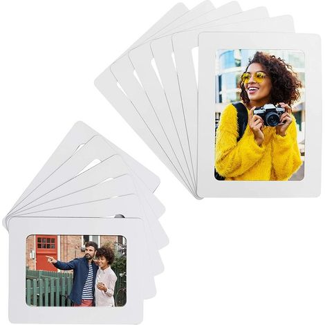 SABIR Cadre Photo Magnétique Frigo Blanc (Lot de 12) - Aimant de Frigo pour Photo Format 10 x 15 cm et 9 x 13 cm - Porte Photo Magnetique pour les Réfrigérateur et les Surfaces en Métal (1/5)