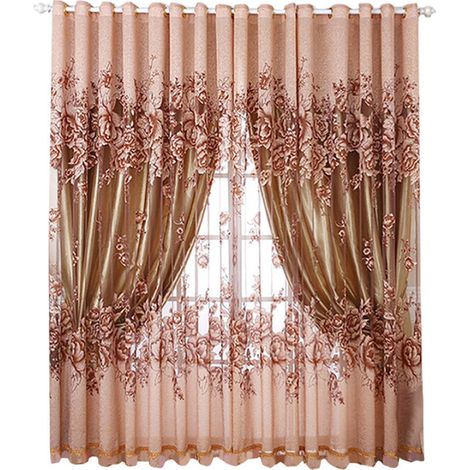 Rideau de porte occultant en polyester pour chambre et salon (marron) - Rideau de porte occultant en polyester pour chambre et salon (marron) (1/5)
