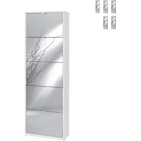 Armadio scarpiera slim bianco ossido con 5 ripiani a (1/5)