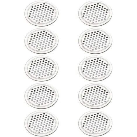 Grille de ventilation ronde en acier inoxydable 20 pièces, grille de ventilation circulaire pour armoire, placard, évacuation d'air, grille d'évacuation pour meubles de cuisine, fentes de ventilation (1/4)