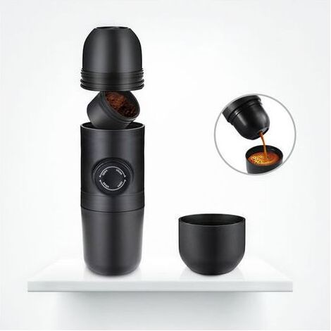 Cafetière manuelle portable 70 ml – Expresso sans électricité – Compacte pour randonnée et camping – Piston pour extraction optimale