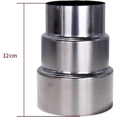 Réducteur de conduit de cheminée en acier inoxydable 90 mm vers 70 mm – pour poêle à bois, camping et installation domestique (1/3)