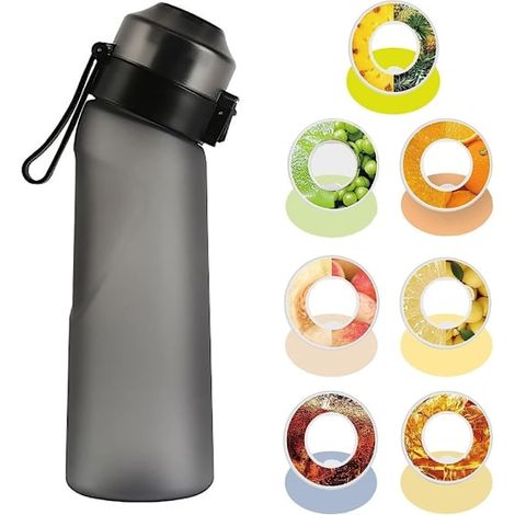 Gourde aromatisée de 650 ml avec capsules parfumées aux fruits, idéale pour les sports de plein air (7 capsules incluses).