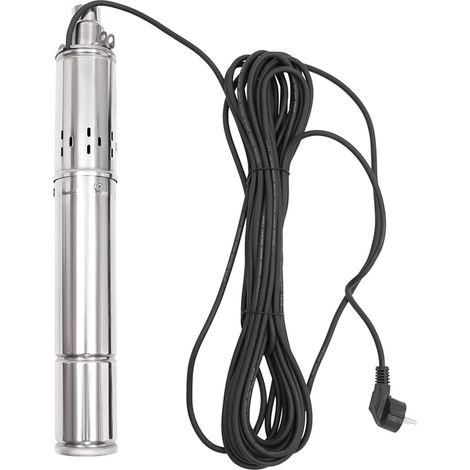 550W 230V Tiefbrunnenpumpe 2850r/min, Durchfluss 1.8m³/395.94 gal/h, Förderhöhe 90m/295.28 ft, Tauchtiefe 60m/196.85 ft, Edelstahl Tauchbrunnenpumpe, Wasserpumpe, Brunnenpumpe, Tauchpumpe, Rohrpumpe