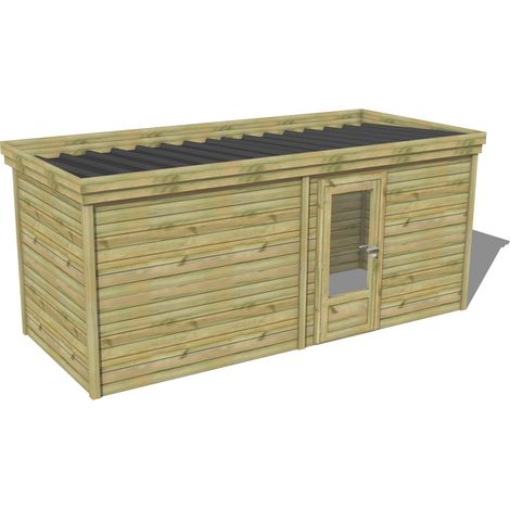 ABRI DE JARDIN bois traité 27mm, 5,7x2,1m, 12m2
