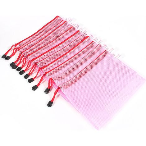 Pochette de Rangement A5 avec Fermeture Éclair, Classeur à Documents en Plastique, Dossier de Protection Rouge (1/3)
