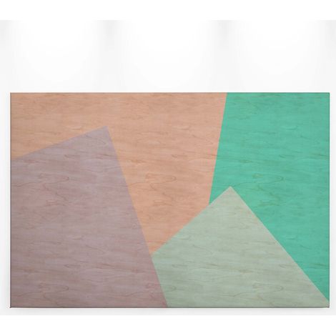 Tableau géométrique orange gris & vert | Tableau original pour salon moderne | Tableau sur toile graphique chambre d'ado 0,9 x 0,6 m (1/5)
