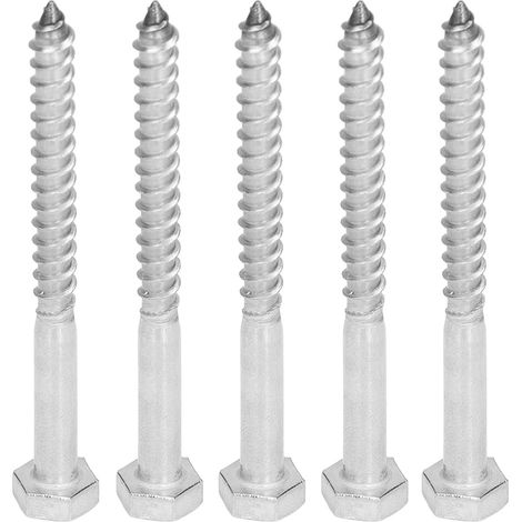 25 vis à bois autoforeuses inox A2-70 DIN571 à filetage partiel tête hexagonale M6x70MM pour charpente (1/5)