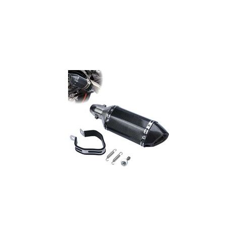 Silencieux moto universel 38-51mm en acier inoxydable – Design hexagonal 300mm – Killer DB amovible pour son ajustable – Accessoires de montage inclus (1/5)