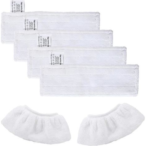 Kit de 4 Bonnettes Microfibre Lingettes Remplacement 2 Bonnettes Chiffons Microfibre pour Karcher Easy Fix SC2 SC3 SC4 SC5,Chiffon (1/4)