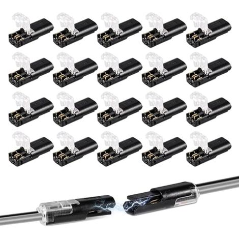 Connecteur Rapide Electrique à 2 Broches pour Cables 18-22AWG, à Double Fil avec Boucle de Verrouillage,pour Bandes LED,Voitures,Bateaux et Applications Basse Tension (1/5)