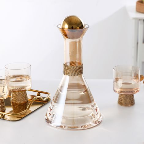 Teeservice-Set aus Glaskanne (1,15 l) und 4 Tassen (260 ml), rauchgrau, in eleganter Geschenkbox. (1/5)