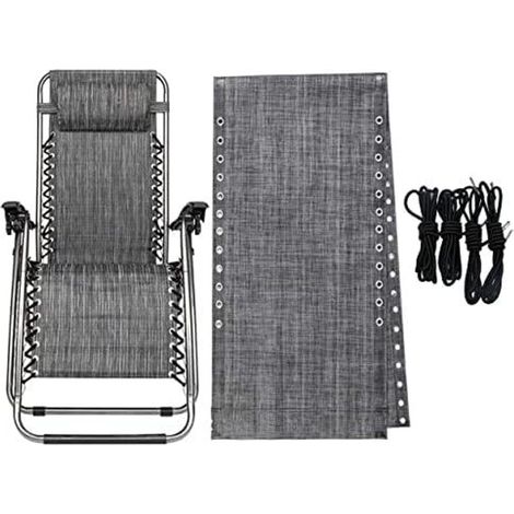 Azatemgo Ersatzbezug für Transat-Liegestuhl - Stoff Liegestuhl Aussen Zero Gravity Chair - 160 43CM Grau (1/5)