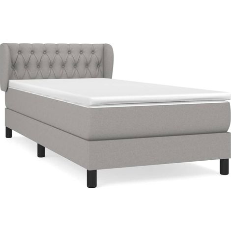 Maison Exclusive - Giroletto a Molle con Materasso Grigio Chiaro 90x200 cm Tessuto