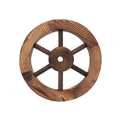 1 roue de chariot décorative en bois à suspendre au mur, pour la maison ou le jardin.