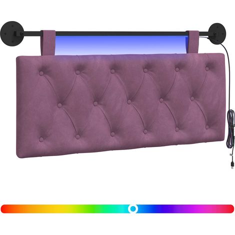 Maison Exclusive - Tête de lit suspendue Avec lumière LED Pourpre Velours
