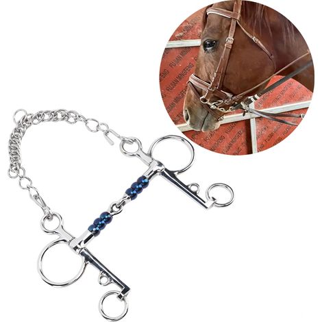 Mors à Maillon 125 mm en Acier Inoxydable pour l'Équitation, Dressage et Courses avec Design Anti-Morsure et Surface Polie (1/4)