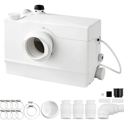 Mophorn Broyeur WC 800 W 200 L/min avec une hauteur de levage de 10 m, pompe de relevage pour eaux usées. pour toilettes et buanderies, permettant une évacuation simultanée grâce à ses 4 entrées (1/5)