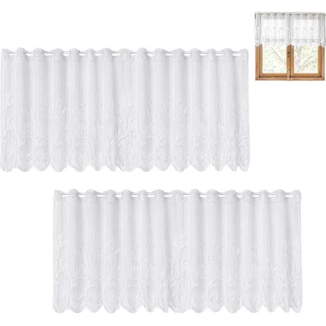 Panel Window Curtains with Grommets, 130x45cm (1/5)