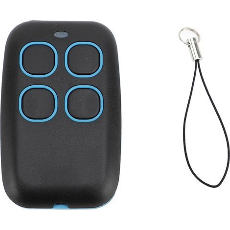 Lot de 4 télécommandes sans fil pour porte de garage automatique (bande complète 250-913 MHz), compatibles avec les portes à enroulement et les portes automatisées (bleu). (1/2)