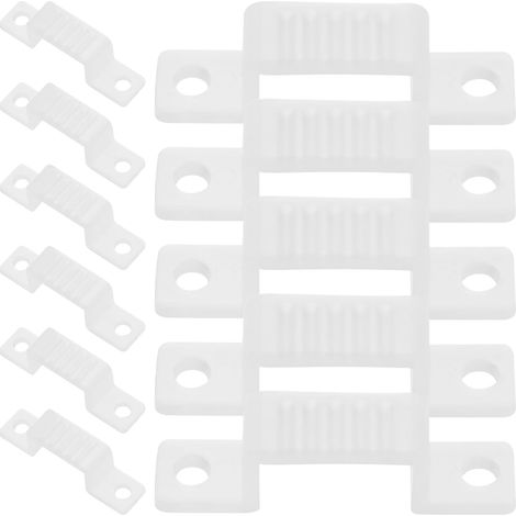 100 Clips de Fixation pour Bande Lumineuse LED Effet de Montage Fiable en Plastique Blanc, Design Haute Pression pour Installation Sécurisée (1/5)