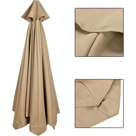 Toile de rechange parasol 3 m – 8 baleines – Épaisse, solide – Pour terrasse, jardin (1/4)