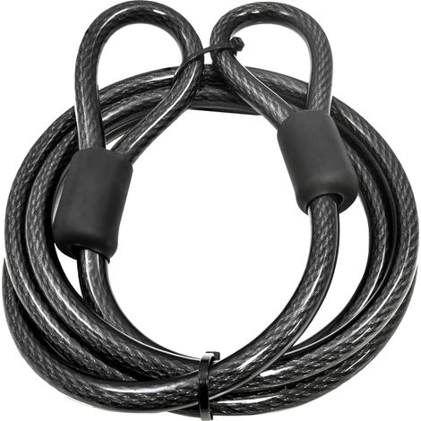 Robustes 3,5 mm Sicherheitskabel aus vinylummanteltem, geflochtenem Stahldraht mit abgedichteten Ringenden.