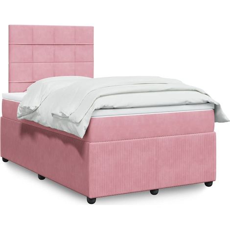 Boxspringbett mit Matratze Rosa 120x200 cm Samt