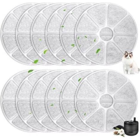 12er-Pack Katzenbrunnenfilter für Philips PAW3210/02, Ersatzfilter mit Aktivkohle, Dreifach-Filtersystem (1/5)