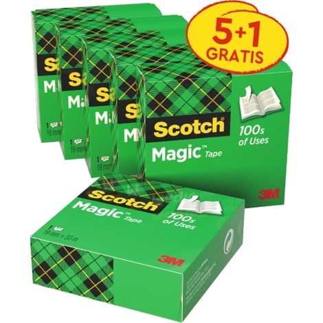 PACK 5+1 ROLLOS CINTA INVISIBLE 19MM X 33M MAGIC810P5+1 SCOTH 7100054673