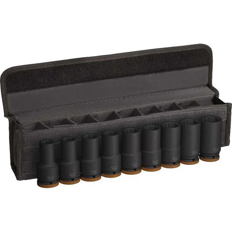 Bosch Pro Impact Juego de llaves de vaso negro 9 piezas
