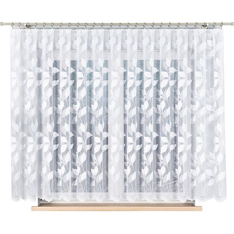 Rideau jacquard prêt à poser Martyna, blanc, 400 x 160 cm (1/5)
