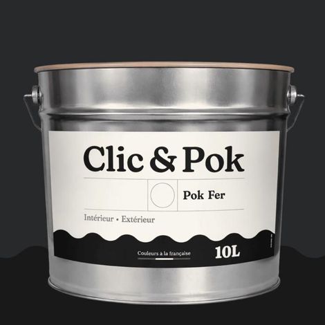 Peinture Fer Antirouille – Métal Extérieur Intérieur, Satinée, Protection Rouille - 10L - RAL 9011 - Noir graphite