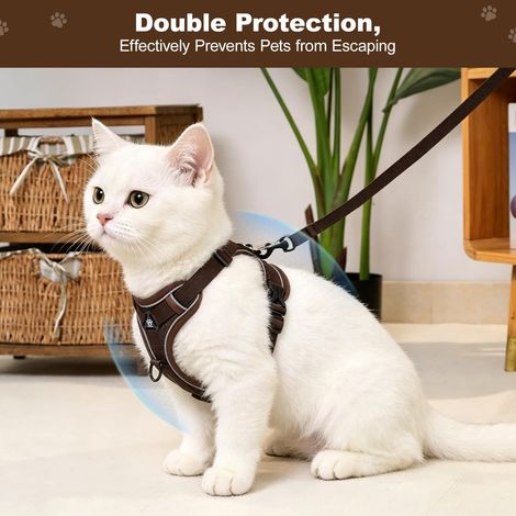 Harnais pour chat réglable avec laisse ensemble confortable et respirant pour chaton et petit chien (1/5)
