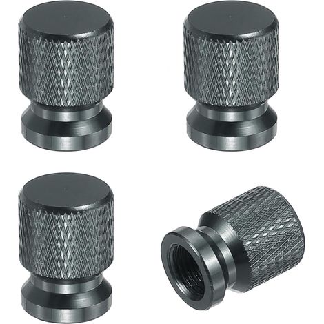 4 pcs Cache-Valve de Pneu en Aluminium Cache-Valve de Pneu Gris (1/5)