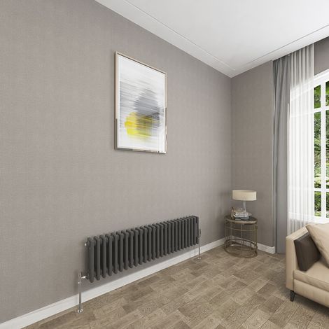 SKY Bathroom 3 Column Anthracite 300x1190mm Traditional Cast Iron Style Radiator (1/5)