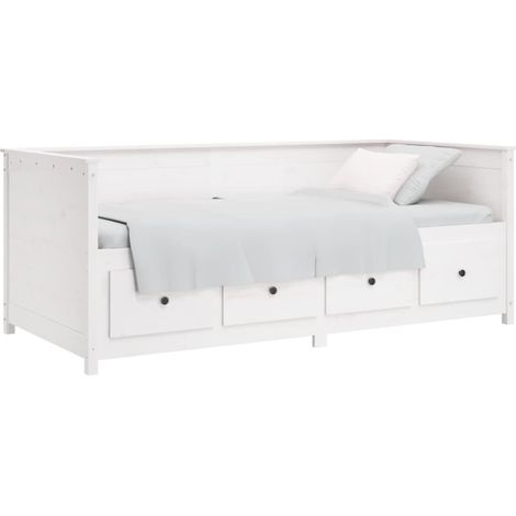 Day Bed without Mattress White 90x190 cm Single Solid Wood Pine vidaXL