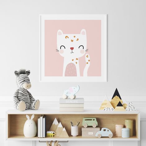 Poster / Affiche carrée Enfants - Chat - 50x50 cm (1/3)