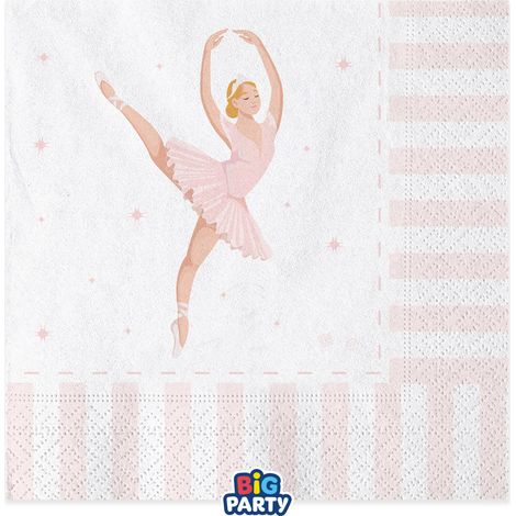 Big Party Tovaglioli Carta Ballet 33 x 33 Cm Cf 16 Pz Rosa