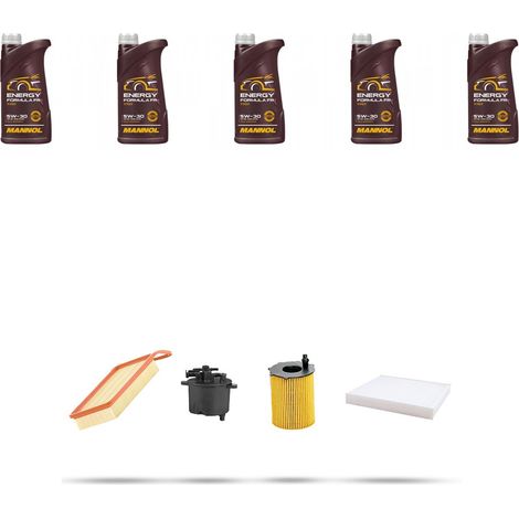 Kit tagliando 4 FILTRI e 5L OLIO compatibile con Ford Fusion 1.4 TDCI 50kw dal 2002 (1/5)