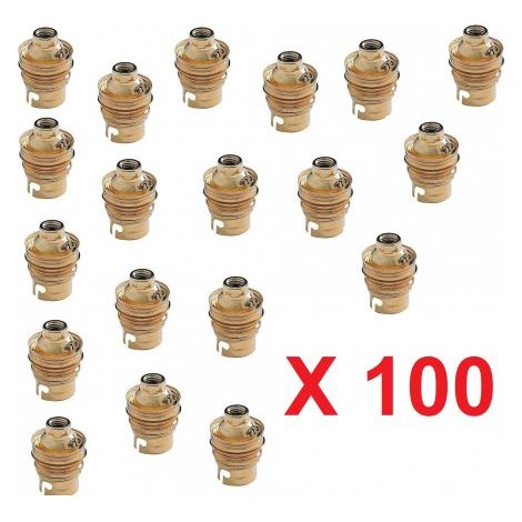Lot de 100 douille chantier acier laitonné B22 baionette double bague pour cable d'alimentation diam M11 EBENOID 043311-100 (1/4)