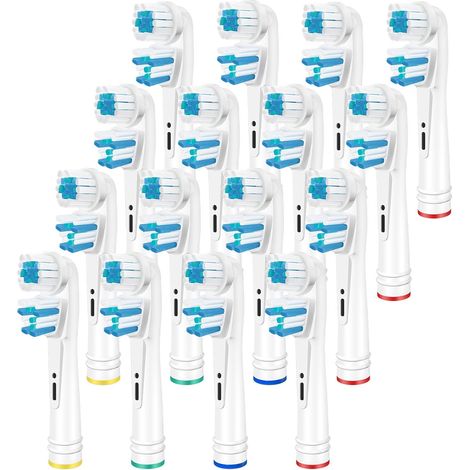 Brossettes de rechange Dual Clean compatibles avec la brosse à dents électrique - Action nettoyante double pour un nettoyage complet et efficace (16) (1/5)